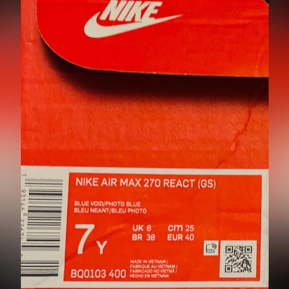 - Nike Air Max 270 React Blue Void